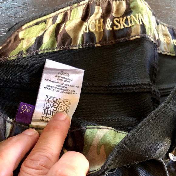 Rich & Skinny Super Stretch Black Cargo Jeans NWT - Picture 4 of 8